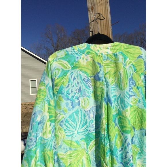 Vtg Mureli silk jacket size medium m green tropical track suit 1980s windbreaker - Picture 8 of 12